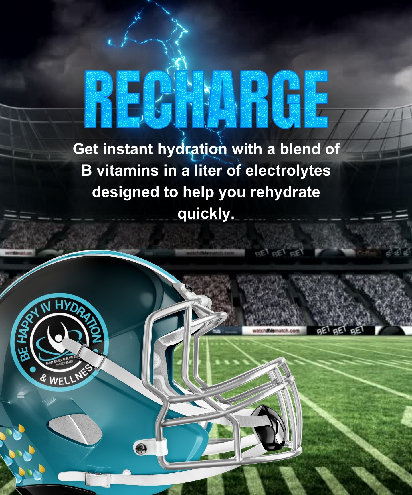 Get instant hydration with a blend of B vitamins in a liter of electrolytes designed to help you rehydrate quickly